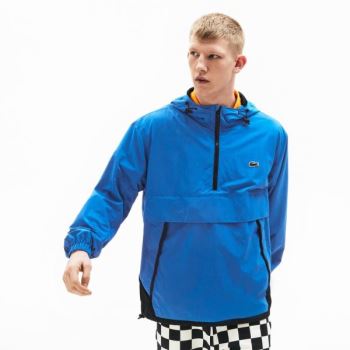 Lacoste LIVE Water- Resistant Pullover Windbreaker - Větrovky Pánské Blankyt / Černé | CZ-sjKSef